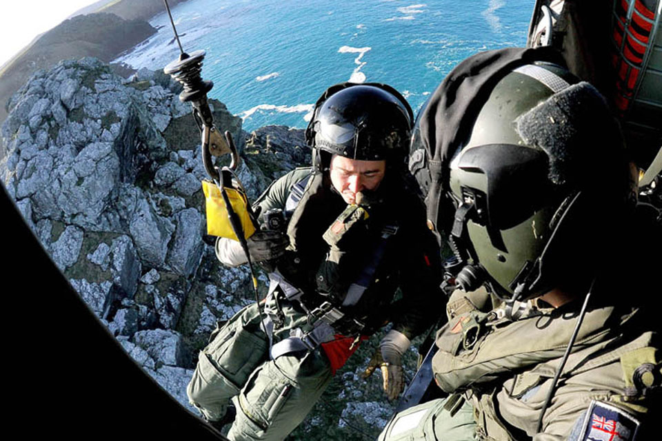 Members of 771 Naval Air Squadron during a cliff-winching exercise (library image) 