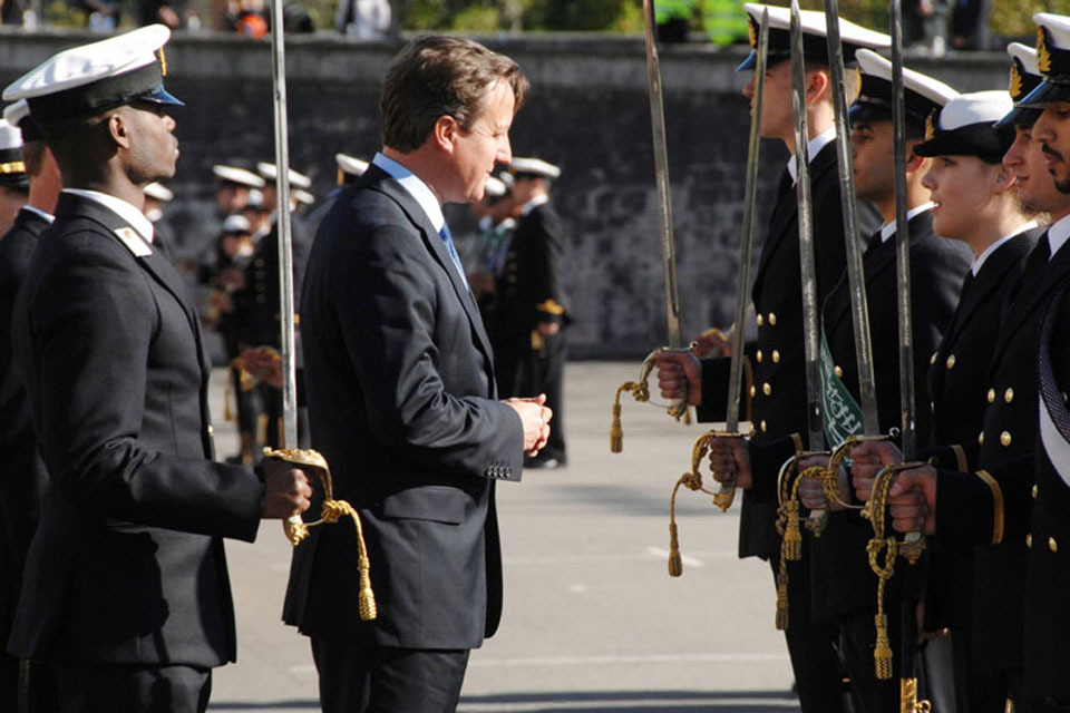 Prime Minister takes the salute at Royal Naval College