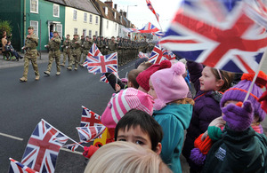 Soldiers parade through Warminster