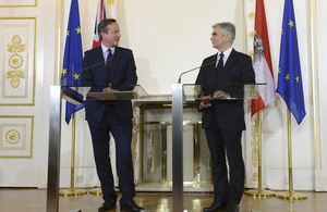 PM David Cameron holds talks with Chancellor Faymann