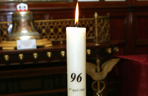The eternal flame at the Hillsborough Memorial.