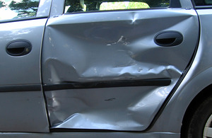 Image of car which has been damaged in an accident