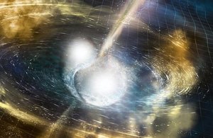 Illustration of two merging neutron stars. Credit: National Science Foundation/LIGO/Sonoma State University/A. Simonnet