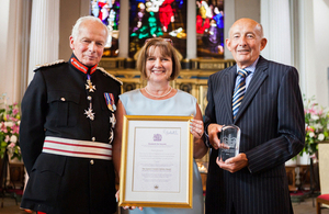 Representatives of the Severn Hospice receiving their Queen’s Award for Voluntary Service.