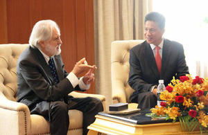 Lord Puttnam and Cambodian Minister of Commerce