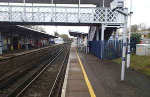 The platform at West Wickham station