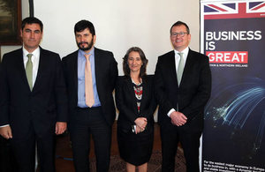 Presenters Ignacio Goldsack, CMPC; Juan Ladrón de Guevara, ASCC; Marina Hermosilla, CLG-Chile; Philip Hardwick, UK Climate Market Professional.