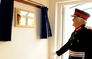 HM Lord-Lieutenant of Lincolnshire, Mr Tony Worth unveils plaque to mark opening of new HQ building at AWR Holbeach