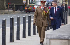 Defence Secretary, Gavin Williamson, with Colonel John Clark. Crown copyright.