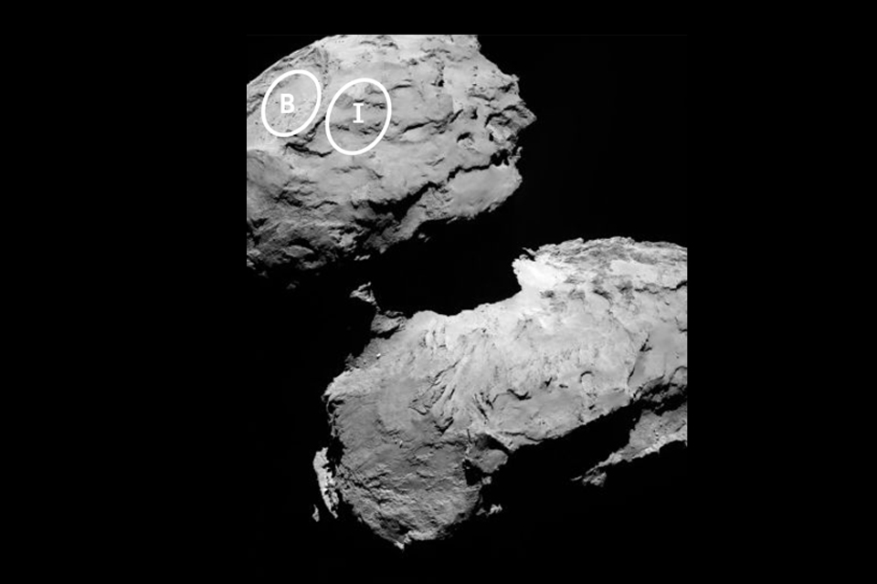 Philae candidate landing sites.