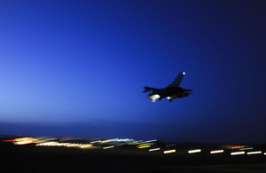 An RAF Tornado GR4 landing at Gioia del Colle air base in southern Italy (stock image)