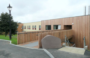 The entrance to the new sixth form accommodation block