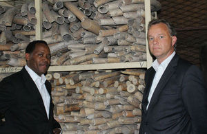 Hon.Lazaro Nyalandu, Minister of Tourism and Natural Resources with Mark Simmonds, UK Minister for Africa
