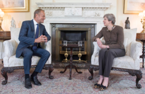 Prime Minister Theresa May with European Council President Donald Tusk.