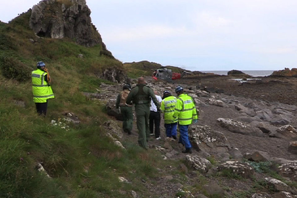 Navy and RAF Search and Rescue teams in action