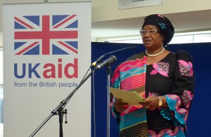 President Joyce Banda speaking today at DFID. Picture: Jane Garvan/DFID