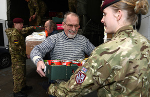 Members of 16 Medical Regiment help move the Colchester Foodbank charity to its new premises [Picture: Corporal Obi Igbo, Crown copyright]