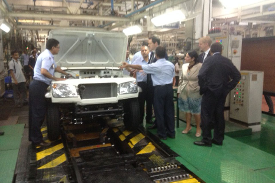 The Chancellor on a visit to Mahindra in Mumbai on Monday