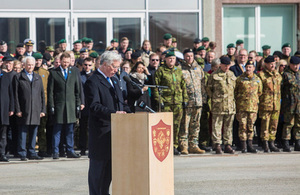 Defence Secretary Sir Michael Fallon today met UK troops deployed with NATO to Estonia. Picture: Estonian Defence Forces.