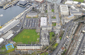 Aerial view of HMNB Devonport. Crown Copyright. All rights reserved