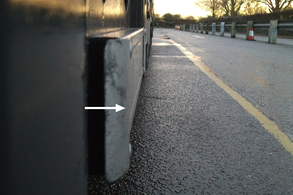 Not allowed: side guards have increased the overall width of the vehicle.