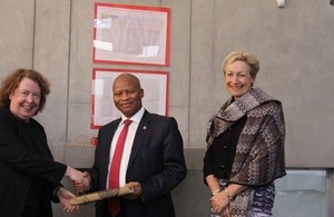 Mrs Justice McGowan, Chief Justice Mogoeng Mogoeng and High Commissioner to South Africa Judith Macgregor