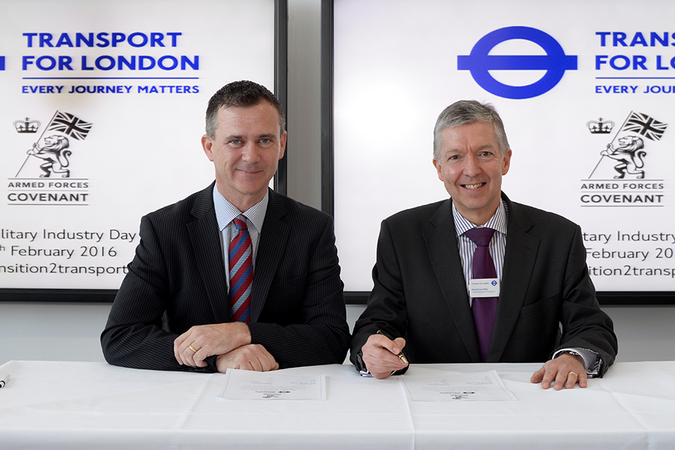 Over 100 opportunities for ex-service personnel as TfL signs the Armed Forces Covenant