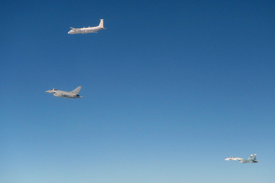 Royal Air Force Typhoons scramble to meet Russian aircraft