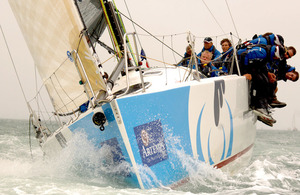 The Army Sailing Association yacht, 'British Soldier', operated by the sailing rehabilitation charity 'Toe in the Water' and crewed by injured Service personnel from Headley Court, competing at Cowes Week