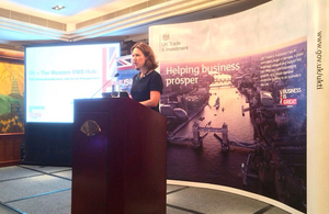 Consul General Caroline Wilson speaks at "UK - The Western RMB Hub" event