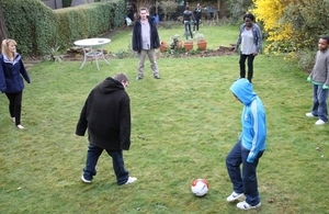 Children playing football