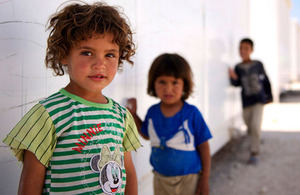 Photograph of Syrian refugee children in northern Jordan