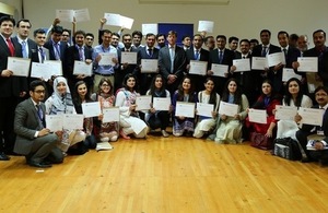 The selected scholars with the Acting British High Commission, Mr. Richard Crowder at the reception.
