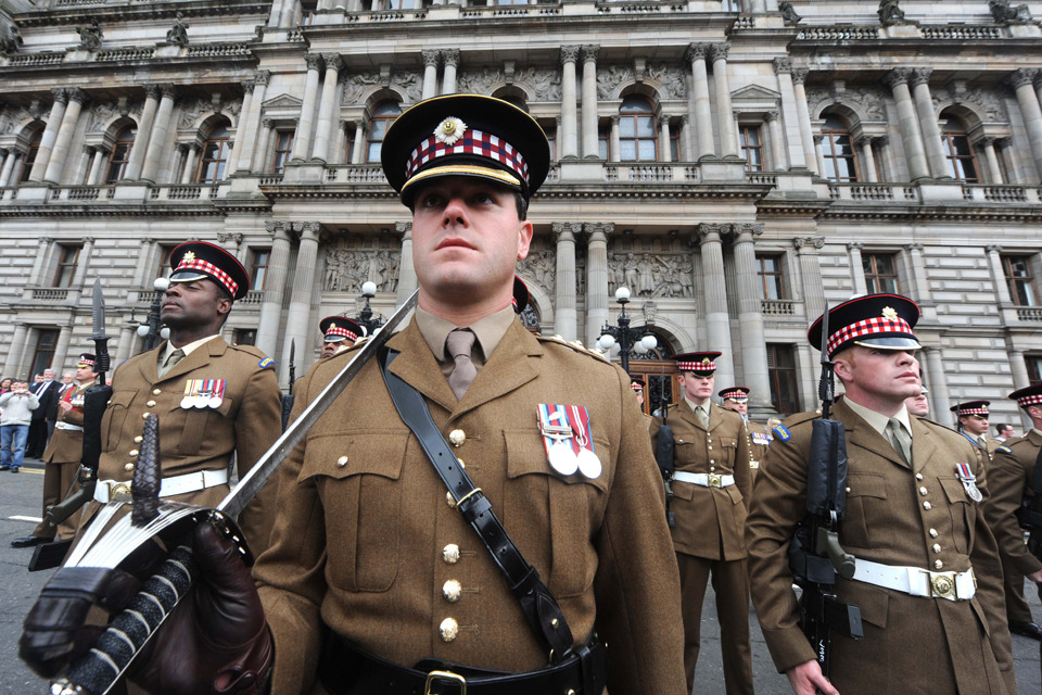 Scots Guards mark return from Afghanistan with Glasgow parade