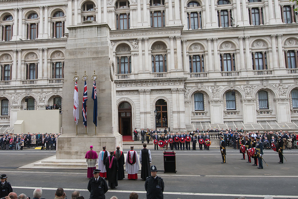 A Service of Remembrance at the Cenotaph to mark the 70th anniversary of Victory in Europe Day