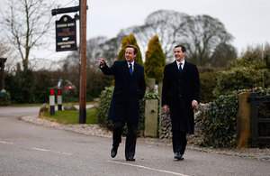 PM and Chancellor on the set at Emmerdale