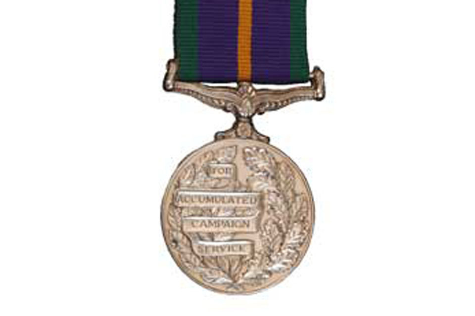 Qualifying time for Accumulated Campaign Service Medal reduced