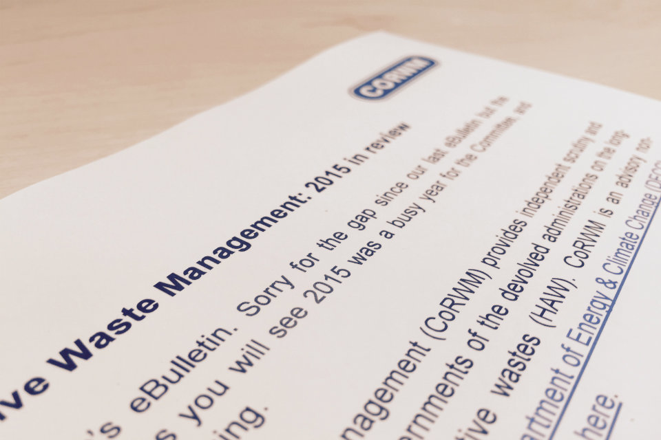 CoRWM eBulletin: 2015 in review