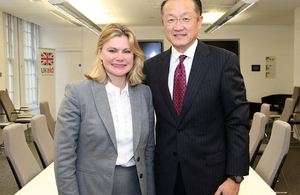 International Development Secretary Justine Greening and World Bank President Dr. Jim Yong Kim. Picture: Russell Watkins/DFID