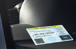 Image of Blue Badge displayed in car.