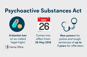 Psychoactive Substances Act comes into effect from 26 May 2016