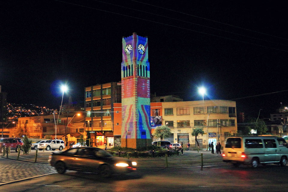 GREAT mapping over clock tower in La Paz