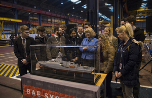 Minister Harriett Baldwin has cut steel on the next Royal Navy Offshore Patrol Vessel. Crown Copyright