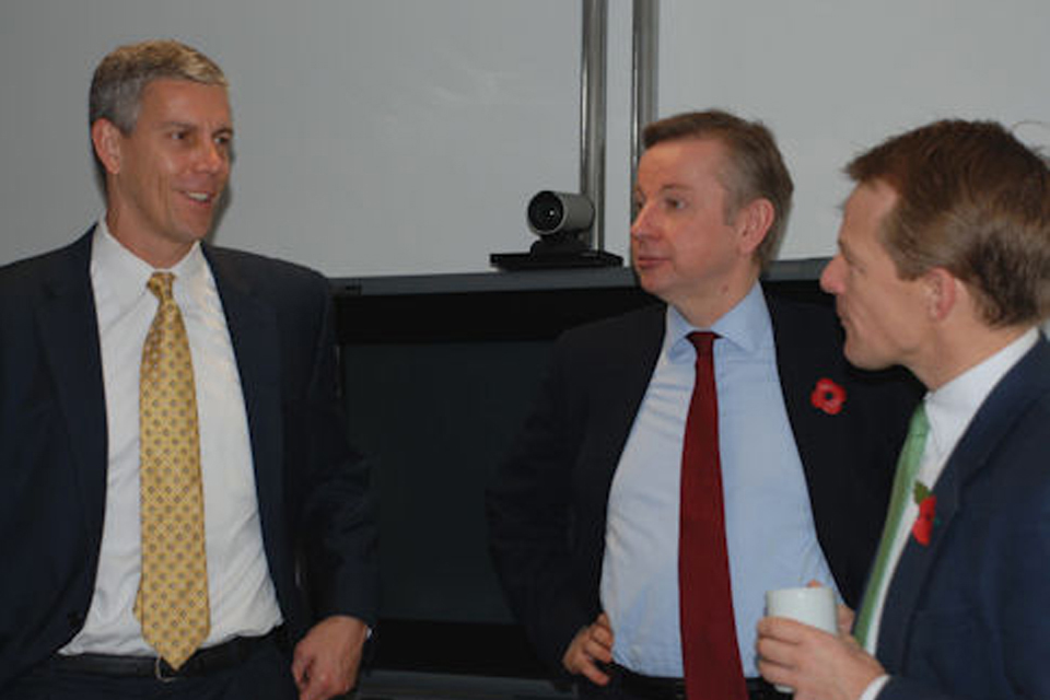 US Education Secretary Arne Duncan, Education Secretary Michael Gove and David Laws MP