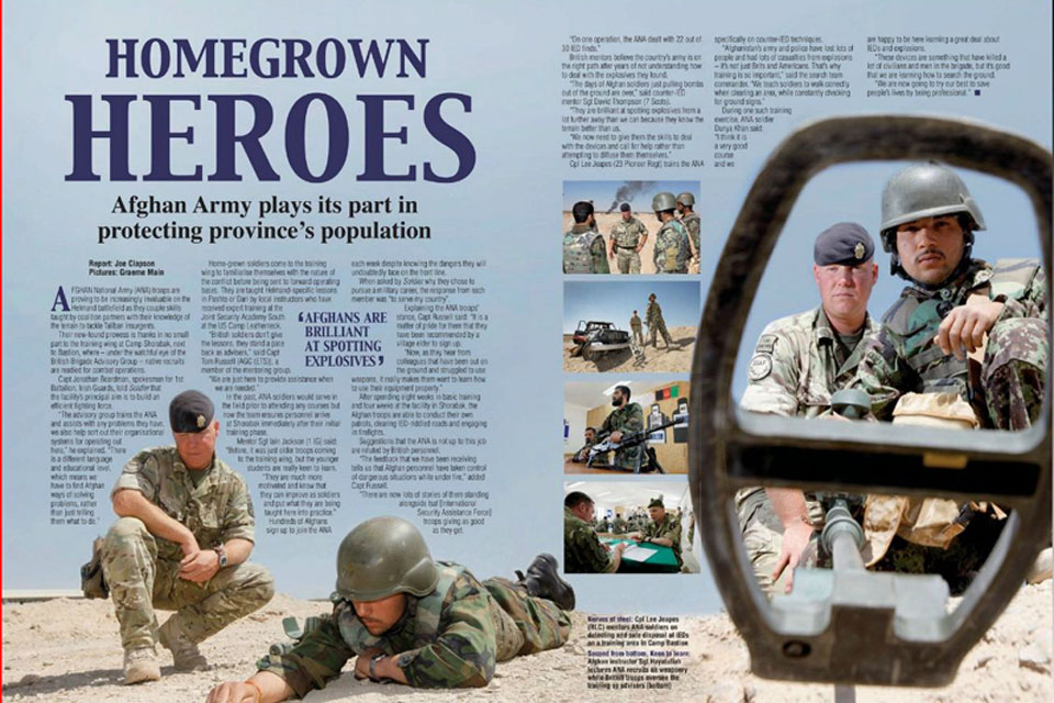 Two-page feature from the June 2011 issue of Soldier magazine