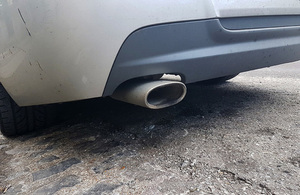 Car exhaust pipe.