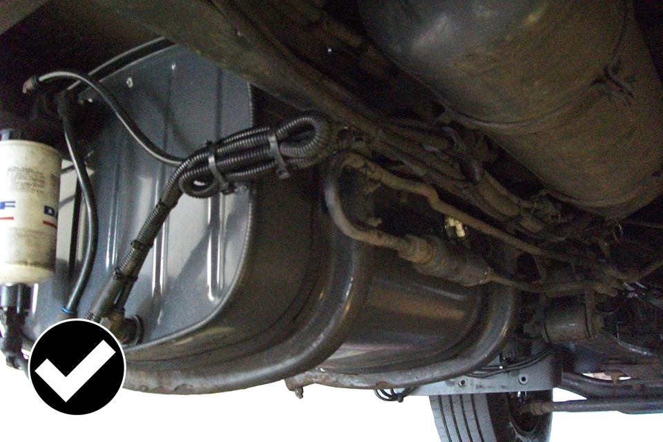 The fuel tank must be secure and positioned so it’s unlikely to be damaged in the event of front or rear impact.