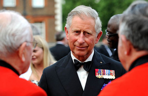 His Royal Highness The Prince of Wales talks to former members of the Airborne Forces