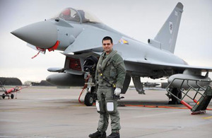 Captain Marc-Antoine Gerard after his solo flight in an RAF Eurofighter Typhoon [Picture: Senior Aircraftman Daniel Herri, Crown Copyright/MOD 2013]