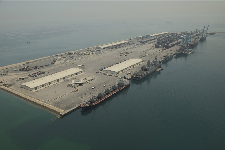 International warships moored at Bahrain